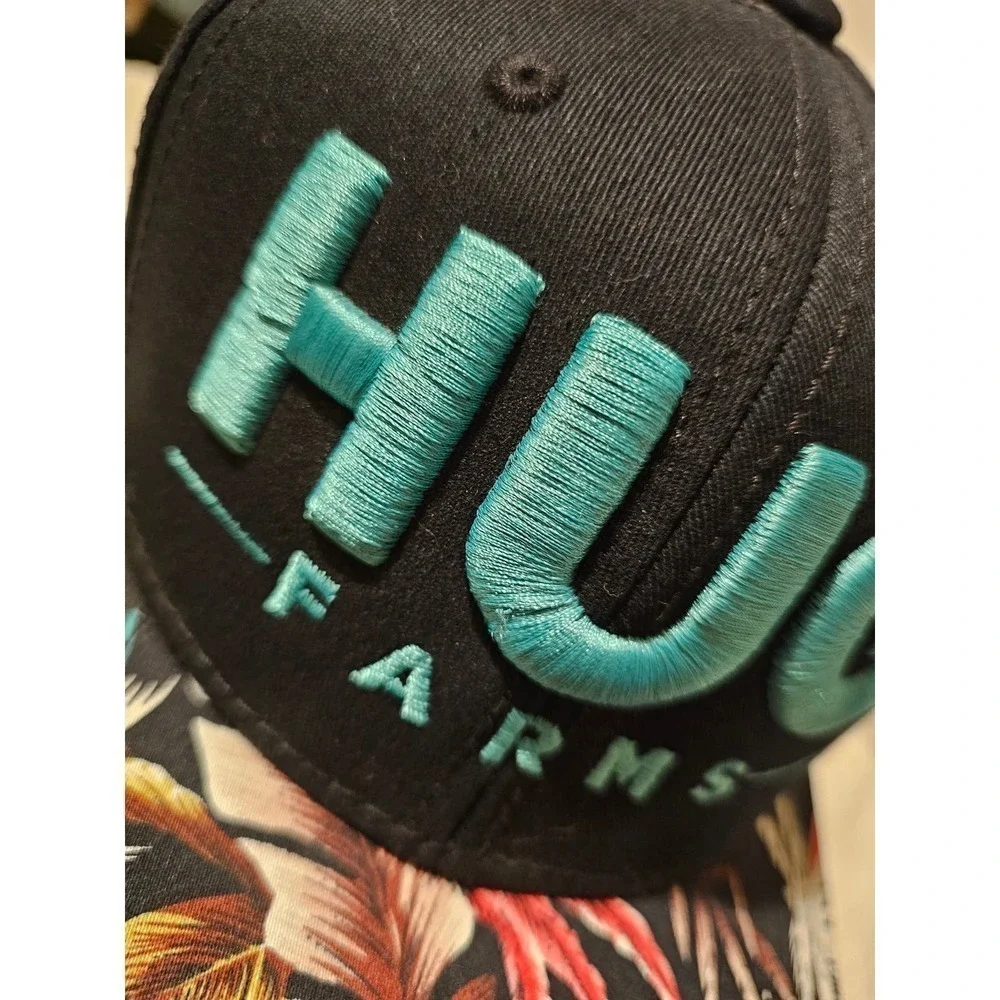 HUG farm Truckers hat. Embroidered. Adjustable. Unique. Rare. Floral.‎ Surf. HI.